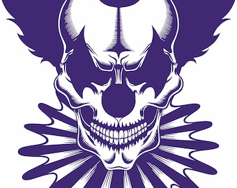 Jester Skull Clown Vinyl Decal: Car, Truck, Laptop Sticker