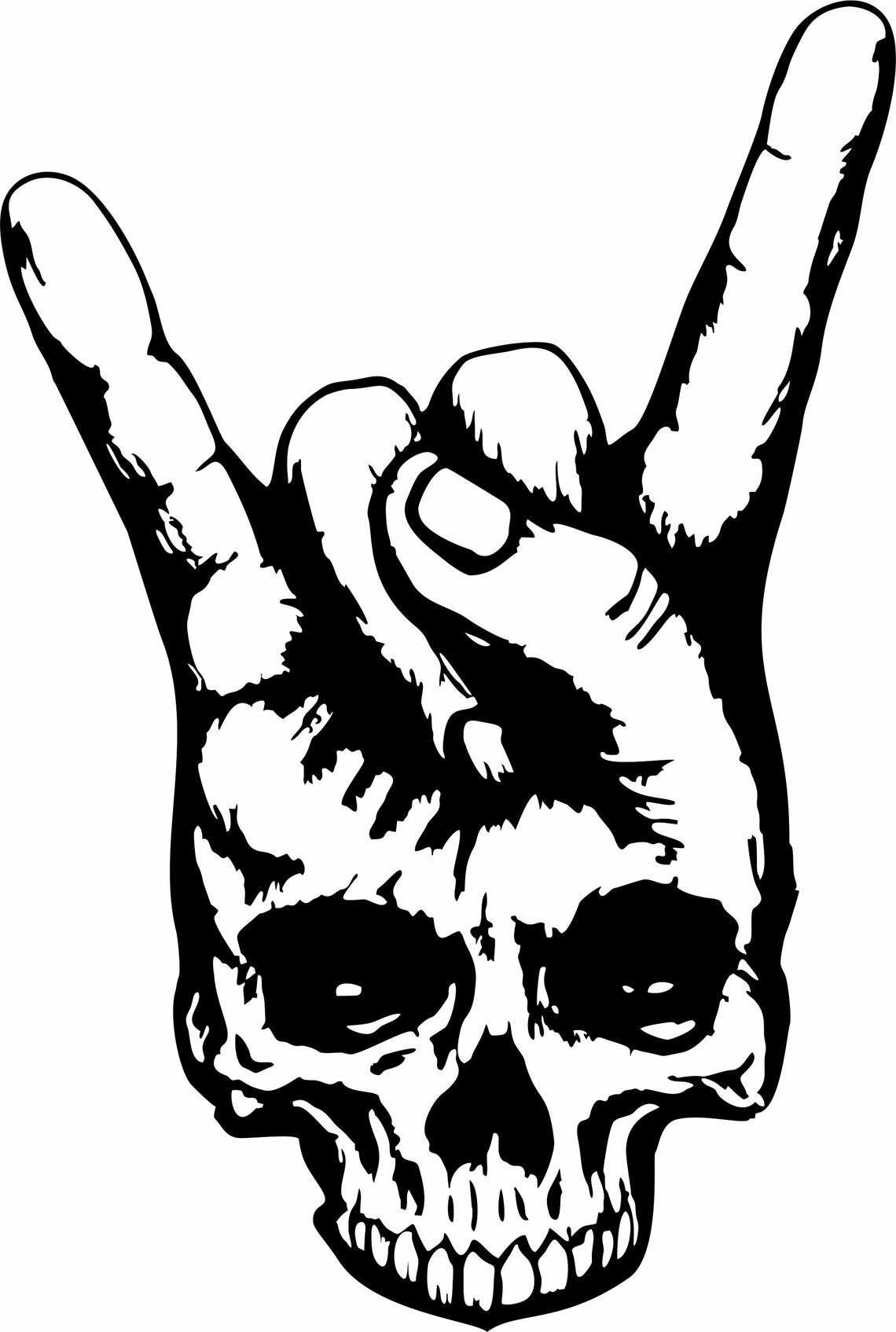 Skull Hand Horns Rock N Roll Heavy Metal Ozzy Window Vinyl Etsy