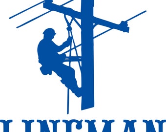 Lineman Electrician Linemen Power Pole Worker Car Truck Window Laptop Vinyl Decal Sticker