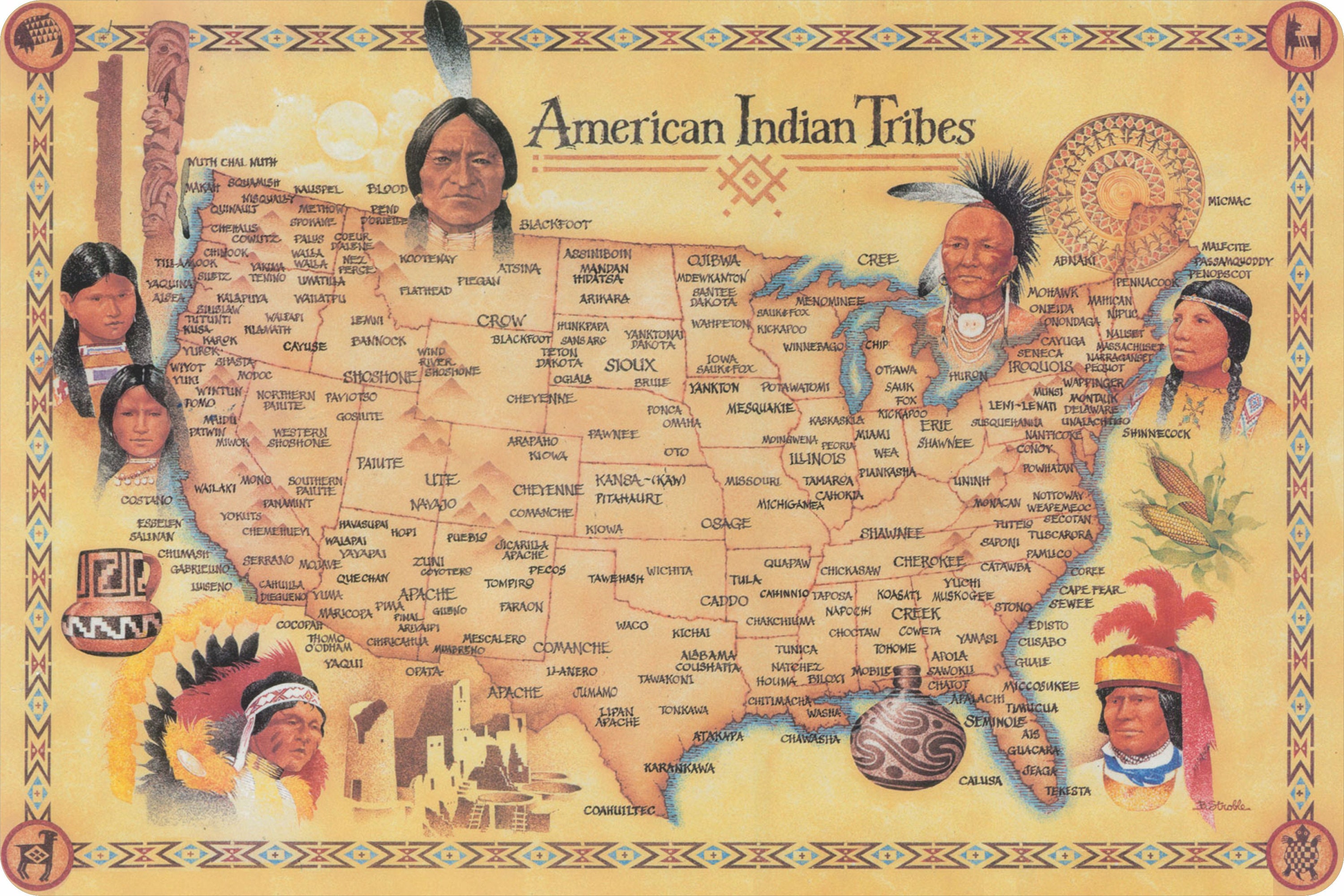 Native American Indian Tribes Door Wall  8"x 12" Aluminum Metal Plaque Sign