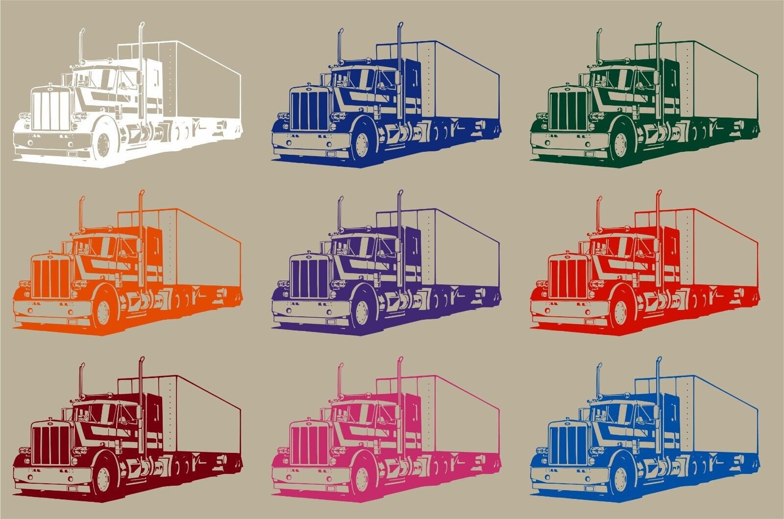 Big Rig Stickers 18 Wheeler Semi Big Rig Trailer Car Truck Driver Window Vinyl Decal ...