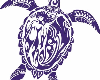 Sea Turtle Tribal Mermaid Ocean Tribal Fishing Boat Car Window Vinyl Decal Sticker