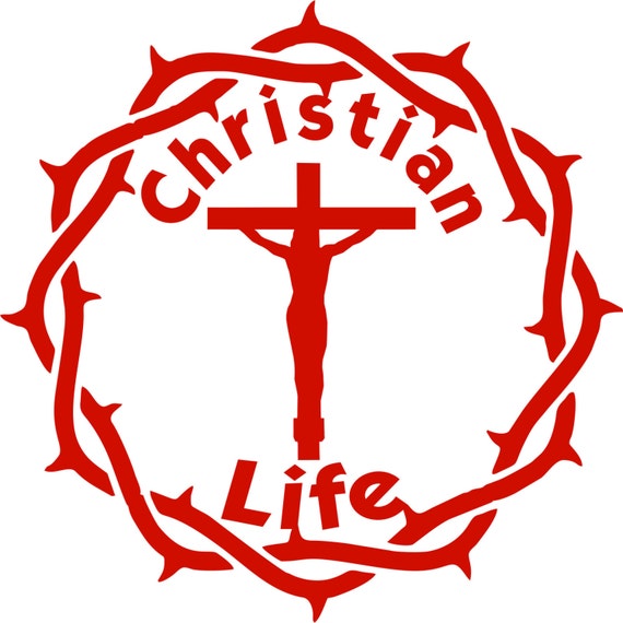 Adesivo Vinile Croce Cristiana Per Auto, Moto - Decalcomania Religiosa Gesù