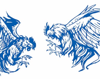 Rooster Cockfight Gamecock Chicken Fight Spurs Car Truck Vinyl Decal Sticker