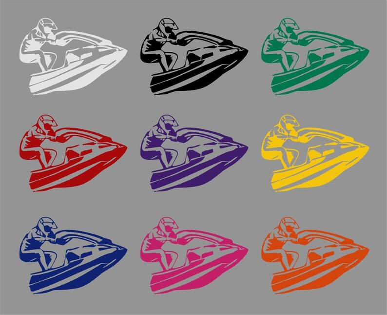 Jet Ski Sea Doo Wave Runner Water Boat Naklejka na szybę samochodu Laptop Vinyl zdjęcie 2