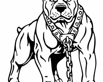Pit Bull Dog Chain Pet Attack Car Hood Truck Window Vinyl Decal Sticker