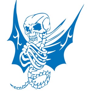 Skull Skeleton Tribal Wings Monster Car Truck Window Vinyl Decal Sticker