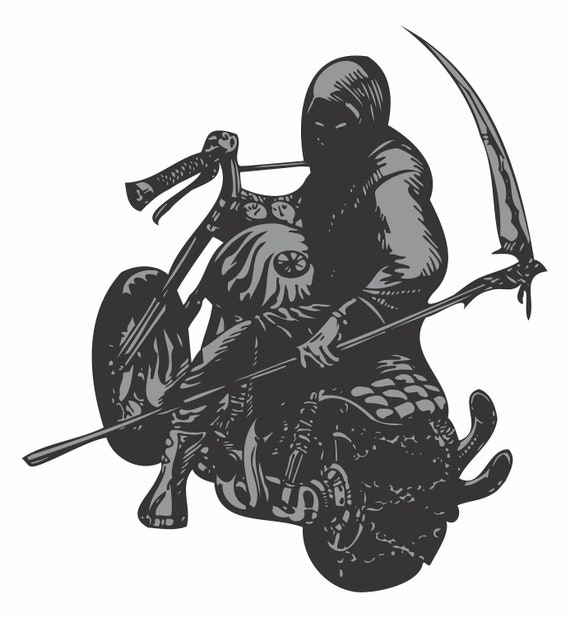 Motorcycle Grim Reaper Bike Biker Scythe Car Truck Window Etsy