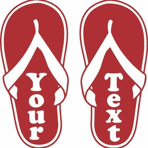 Flip Flops Custom Name Sandals Girl Car Truck Window Laptop Vinyl Decal Sticker
