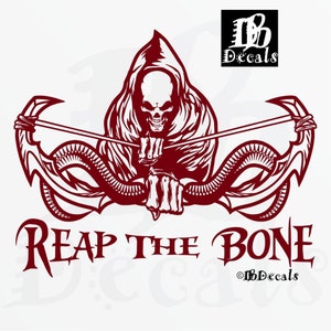 Magere Hein Bow Hunter Reap The Bone Skull Hunting Ontwerp Auto Vrachtwagen Raam Vinyloverdrukplaatjesticker