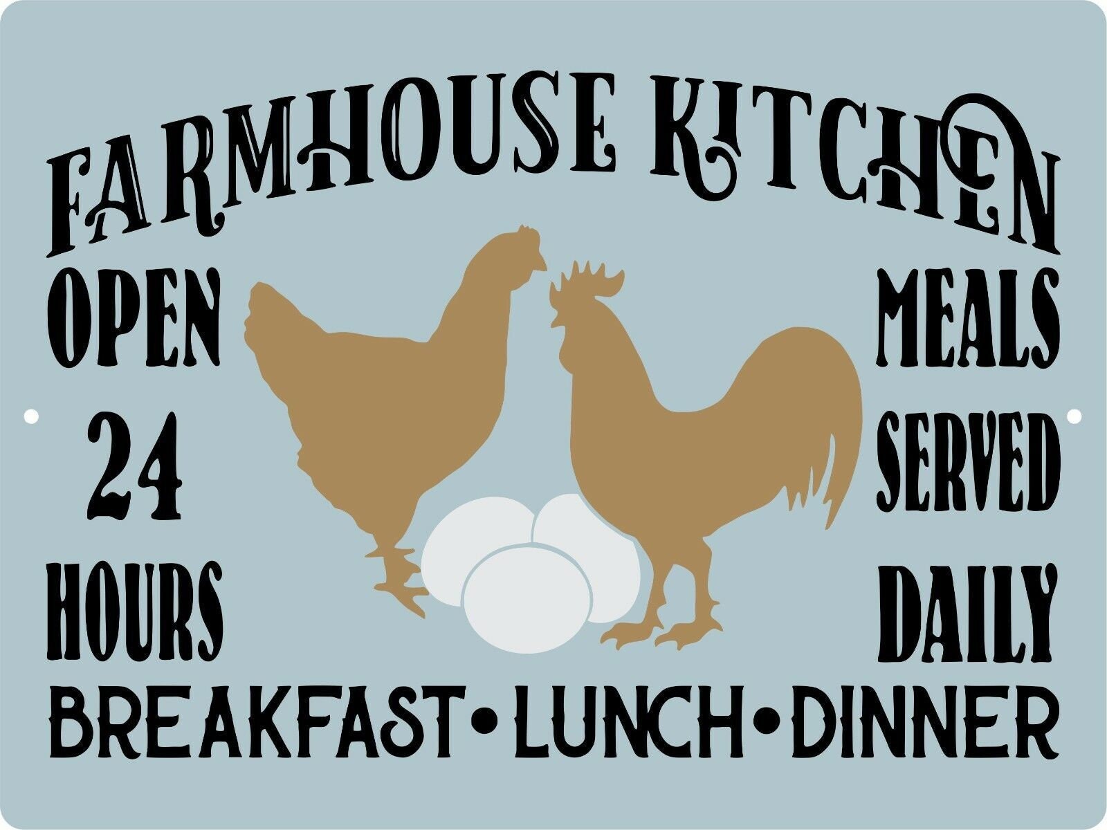 Rooster Hen Egg Farm Chicken Kitchen Meal Metal Novelty Room Wall Sign ...