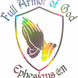 Armor of God Vinyl Decal: Bible Verse Car Truck Window Sticker