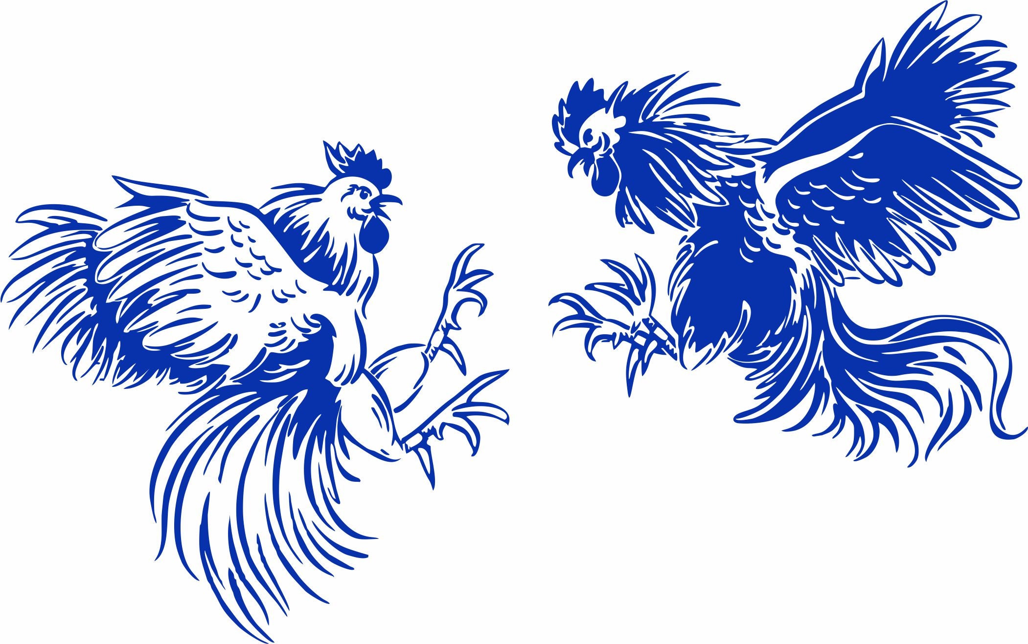 Fighting Chicken Rooster Spurs Car Truck Window Laptop Sign Vinyl Decal Sti...