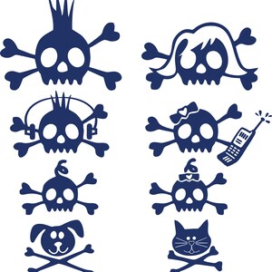 Skull Stick Family Crossbones Truck Car Tattoo Window Muur Vinyloverdrukplaatjesticker: