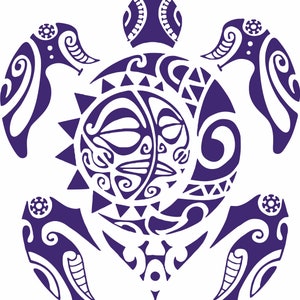 Zeeschildpad Tribal zon maan hemelse Oceaan vissen boot auto venster vinyl decal sticker