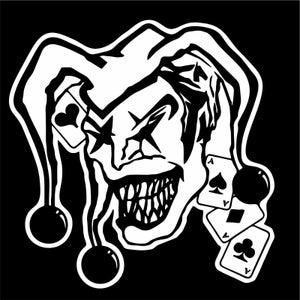 Jester palhaço cartões crânio coringa tolo carro caminhão portátil janela vinil decalque adesivo