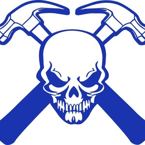 Carpenter Skull Construction Hammer Builder Car Truck Window Vinyl Decal Sticker