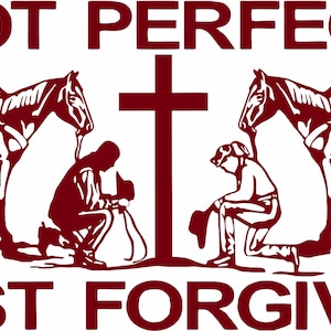 Praying Cowboy Cowgirl Cross Horse Christ Car Truck Window Vinyl Decal Sticker