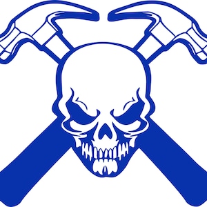 Carpenter Skull Construction Hammer Builder Contractor Car Truck Window Vinyl Decal Sticker