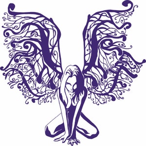 Fairy Fantasy Angel GirlTree BranchTribal Wings Car Truck Window Vinyl Decal Sticker