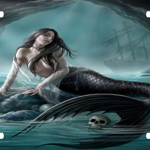 Sexy Mermaid Siren Girl Fantasy Car Boat Fish Tail Ocean Pirate  Ship Temptress License Plate Car Truck Tag