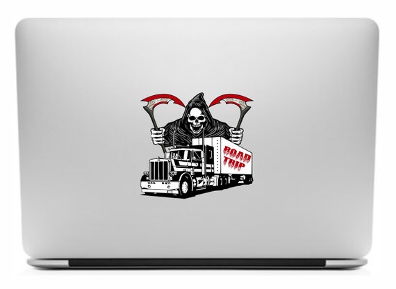 Grim Reaper Death Vinyl Decal Sticker – Car Bumper Window Laptop, Glossy White 10232