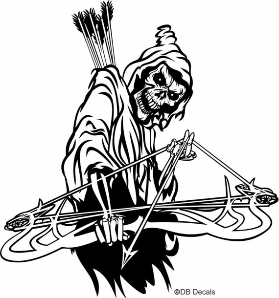 SPD Grim Reaper Skull Vinyl Decal – 10" X 7.75" Sticker For Car, Truck, Window, Motorcycle – Made In USA