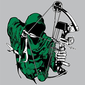 Adesivo in vinile Grim Reaper Deer Hunter: freccia da caccia con arco mimetico