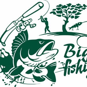 Fishing Bass Fish Rod Reel  Tuna Crappie Walleye Catfish Tarpon Perch Hunting Vinyl Decal Sticker