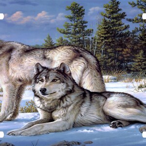 Wolf Pack Wild Dog Canine Animal Pet Snow Hunter license plate car truck tag