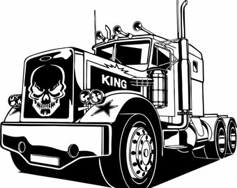 18 Wheeler Semi Big Rig Skull Car Diesel Truck Driver Window Vinyl Decal Sticker