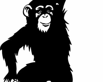 Calcomanía de vinilo para coche, camión, furgoneta, chimpancé, mono, animal