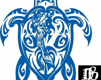 Tribal Sea Turtle Mermaid Ocean Fish Fishing Boat Car Window Vinyl Decal Sticker