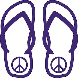 Flip Flops Peace-Sign Girl Love Sandals Car Truck Window Vinyl Decal Sticker