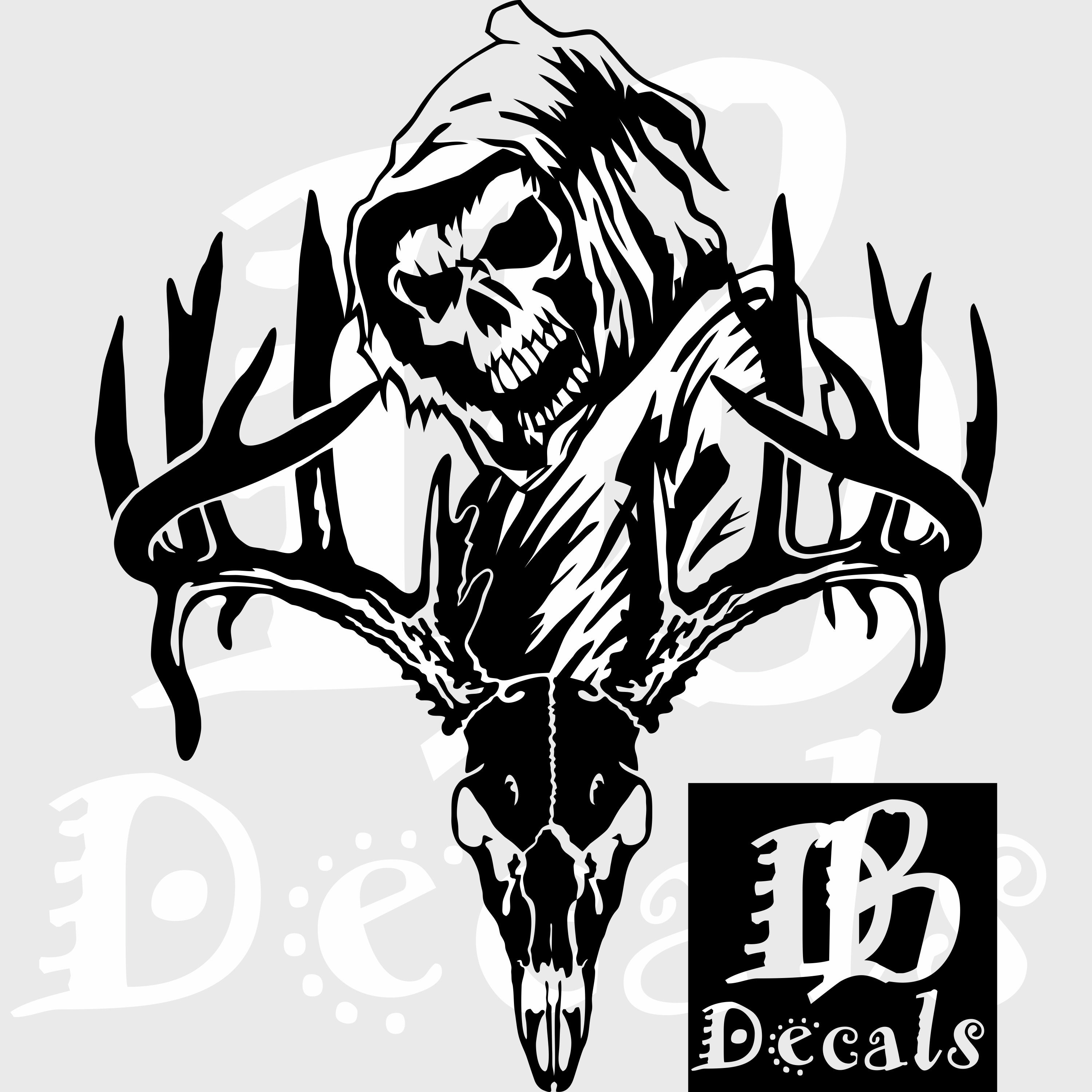 Deer Skull Bone Hunting Fishing Buck Grim Reaper Car Truck Window Vinyl Decal  Sticker - Etsy Israel, image size:3000x3000