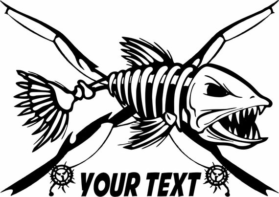 Bass Fishing Vinyl Decal / Custom Text Fish Sticker Car Decal Lake