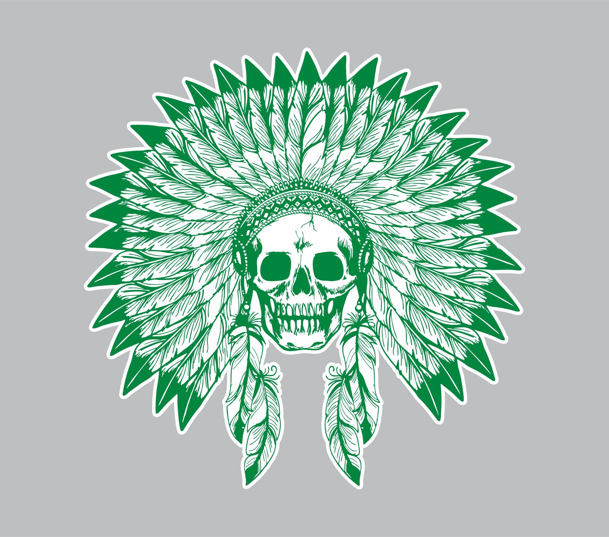 Vintage Indian warrior skull Sticker