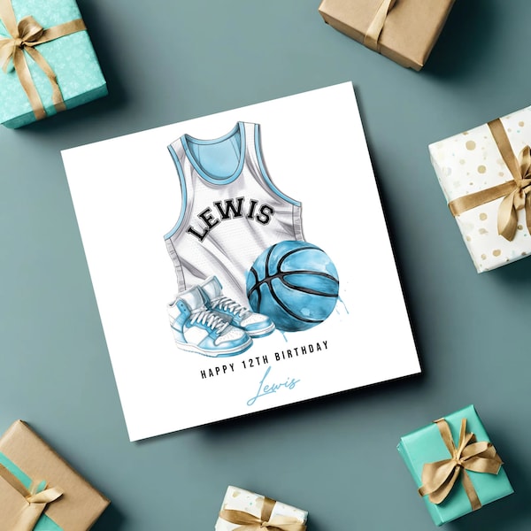 Personalised  Basketball Birthday Card - Basketball - Birthday - Son -  Daughter - Niece - Nephew - Cousin - Goddaughter - Godson - Friend