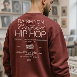 Hip Hop Sweatshirt 90s | Hip Hop Männer oversize Pullover | Rap Kleidung Geschenk Männer | außergewöhnliches Geschenk für Partner & Freunde
