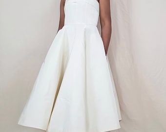 Molde em PDF para Vestido Chá com Decote Dobrado | Corset sem Alças, Saia Ampla