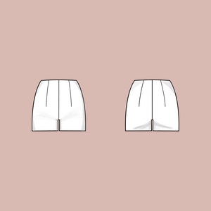 Womens high waist shorts | Sizes 18-24 | Basic block PDF sewing pattern
