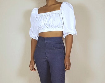 PDF sewing pattern | Sizes 10-16 | Balloon puff sleeve crop top