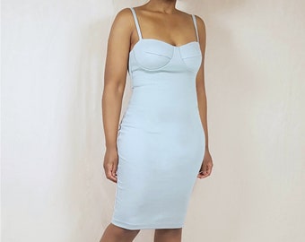 PDF sewing pattern | Sizes 18-24 | Plus size midi dress with built in bra cups