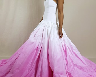 Molde em PDF para vestido de baile basco com cintura baixa | Cauda longa, corpete com decote coração
