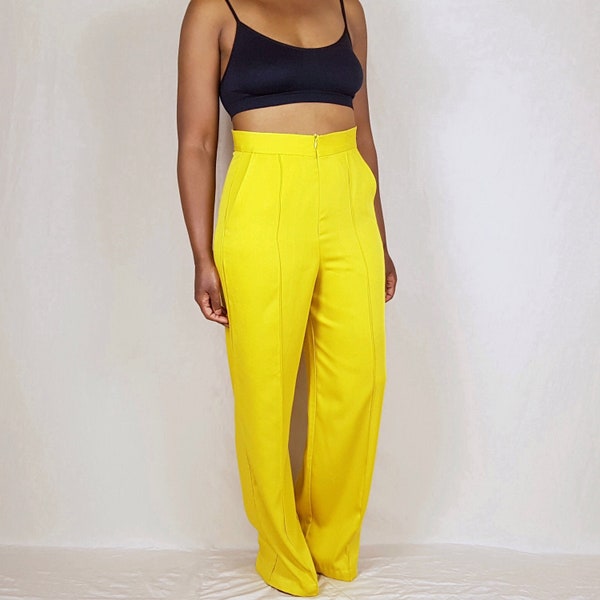 PDF sewing pattern | Sizes 18-24 | Womens plus size super high waist wide leg trouser with pintuck detail and side pockets