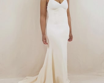 Molde em PDF para Vestido Sereia com Decote em V | Vestido Drapeado com Alças e Cauda Curta