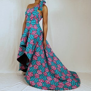 Patron de couture PDF | Tailles 2-8 | Robe de soirée asymétrique haut bas avec une bretelle noeud papillon