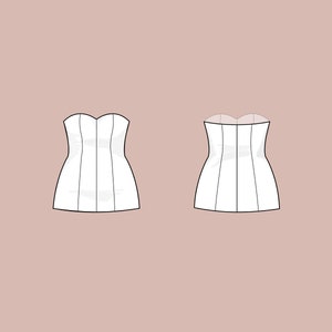 Womens sweetheart corset top | Sizes 18-24 | Basic block PDF sewing pattern