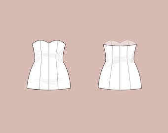Womens sweetheart corset top | Sizes 18-24 | Basic block PDF sewing pattern