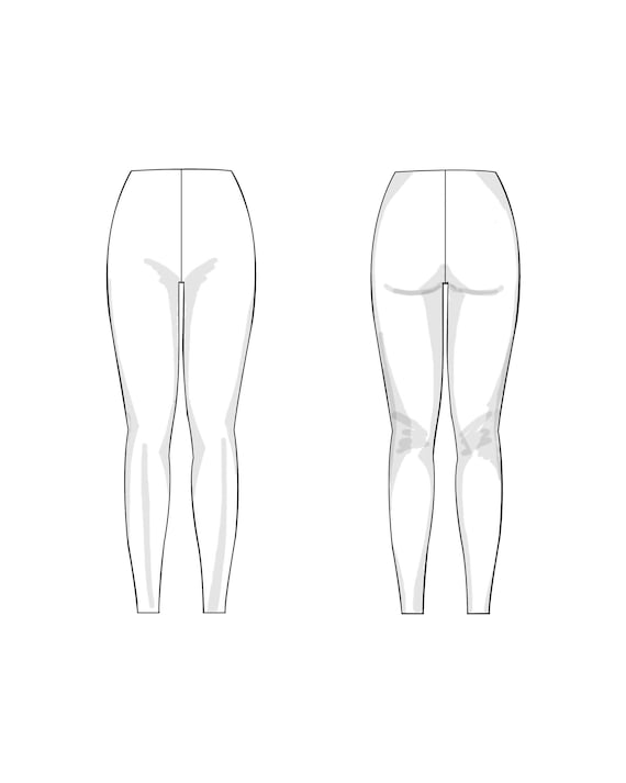 Womens High Waist Leggings Sizes 2-8 Basic Block PDF Sewing